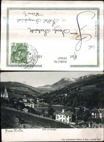 293667,Prein an d. Rax Teilansicht m. Raxalpe Bergkulisse
