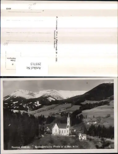 293713,Prein an d. Rax Kirche m. Raxalpe Bergkulisse