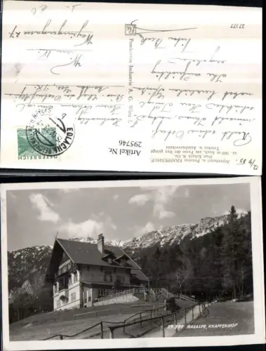 295746,Raxalpe Knappenhof Hotel Bergkulisse b. Edlach Reichenau