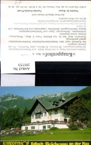 295753,Minikarte Alpenhotel Knappenhof b. Edlach Reichenau an d. Rax Bergkulisse