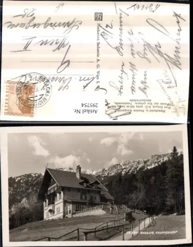 295754,Raxalpe Alpenhotel u. Pension Knappenhof b. Edlach Reichenau Bergkulisse