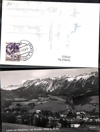 295853,Edlach b. Reichenau an d. Rax Totale m. Raxalpe Bergkulisse