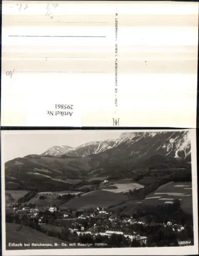 295861,Edlach b. Reichenau Totale m. Raxalpe Bergkulisse