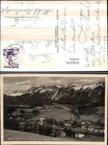 295924,Edlach b. Reichenau Totale m. Raxalpe Bergkulisse