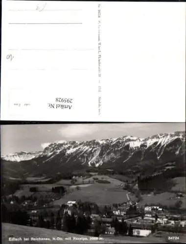 295928,Edlach b. Reichenau Totale m. Raxalpe Bergkulisse