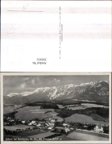 295931,Edlach b. Reichenau Totale m. Raxalpe Bergkulisse