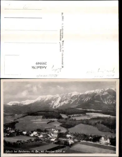 295949,Edlach b. Reichenau Totale m. Raxalpe Bergkulisse
