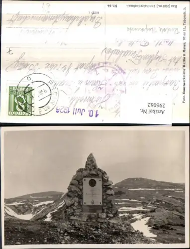 296062,Daniel Innthaler-Denkmal auf der Rax Bergkulisse b. Reichenau Prein