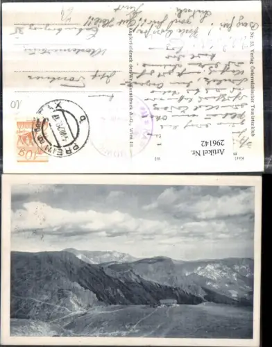 296142,Karl Ludwig-Haus auf der Rax m. Preinerwand u. Schneeberg Berghütte Bergkulisse b. Prein
