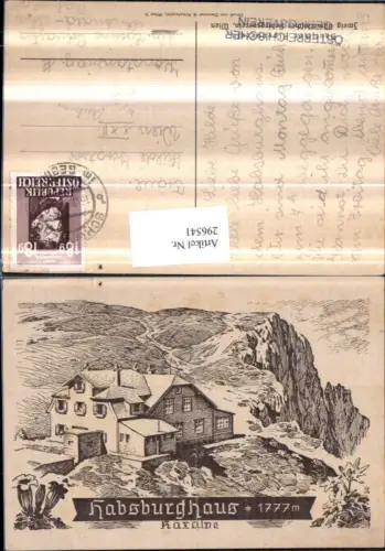 296541,Künstler AK Habsburghaus Berghütte auf d. Rax b. Reichenau Naßwald