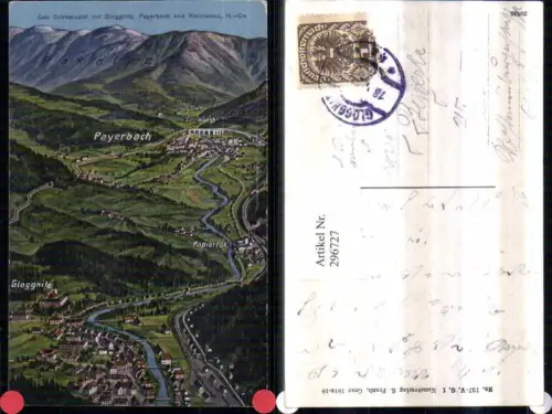 296727,Schwarzatal m. Gloggnitz Payerbach u. Reichenau Totale Bergkulisse