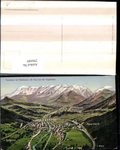 296889,Payerbach Totale m. Reichenau aus d. Vogelschau Viadukt Bergkulisse