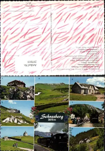 297019,Schneeberg Zahnradbahn Berghütten Kirche b. Puchberg Mehrbildkarte