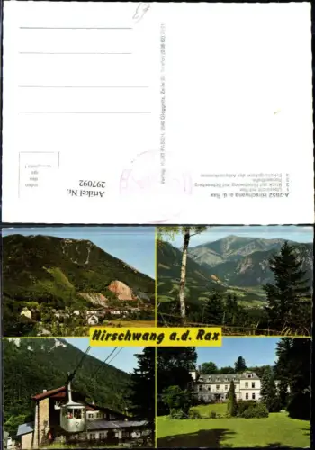 297092,Hirschwang an d. Rax Totale Seilbahn Erholungsheim Mehrbildkarte