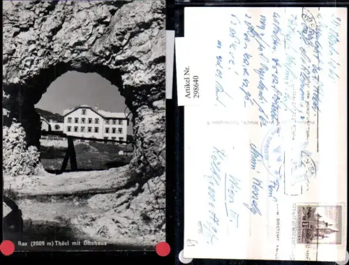 298640,Rax Thörl Törl Durchblick m. Ottohaus Berghütte b. Reichenau
