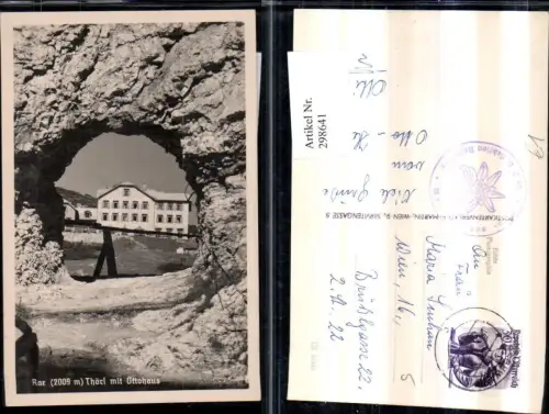 298641,Rax Thörl Törl Durchblick m. Ottohaus Berghütte b. Reichenau