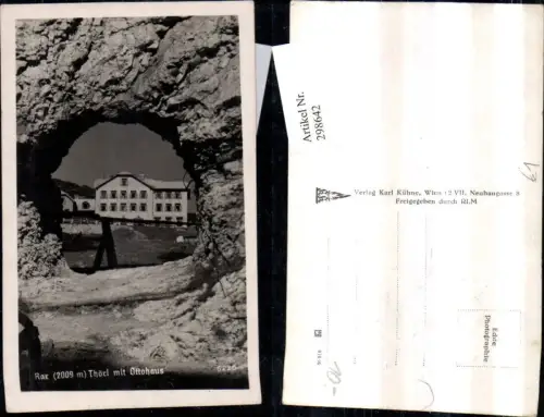 298642,Rax Thörl Törl Durchblick m. Ottohaus Berghütte b. Reichenau