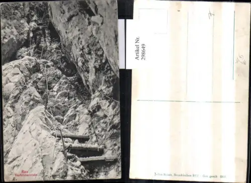 298649,Rax Teufelsbadstube b. Reichenau Bergsteiger Leiter