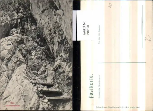 298650,Rax Teufelsbadstube b. Reichenau Bergsteiger Leiter