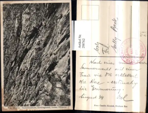 298762,Rax Großes Höllental Teufelsbadstube Einstiegswand b. Reichenau Schwarzau