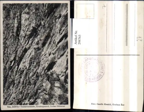 298763,Rax Großes Höllental Teufelsbadstube Einstiegswand b. Reichenau Schwarzau
