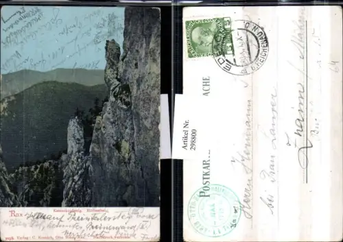 298800,Rax Höllenal Katzenkopfsteig Bergkulisse b. Schwarzau Reichenau