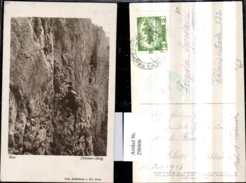 298806,Rax Zimmer-Steig Felswand b. Reichenau Kletterer Bergsteiger pub Brüder Kohn