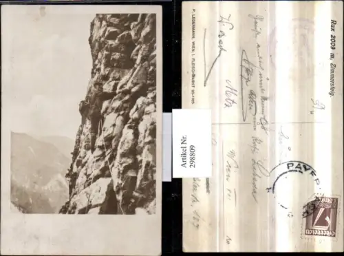 298809,Rax Zimmersteig Feldwand b. Reichenau Bergsteiger Kletterer