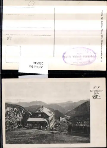298844,Rax Speckbacherhütte Berghütte Bergkulisse b. Breitenstein