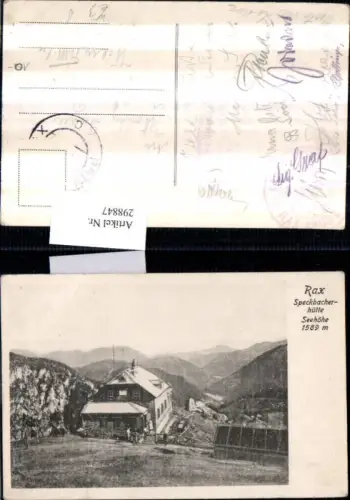 298847,Rax Speckbacherhütte Berghütte Bergkulisse b. Breitenstein