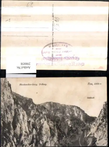 298858,Rax Akademiker-Steig Gaisloch Bergkulisse b. Schwarzau Reichenau