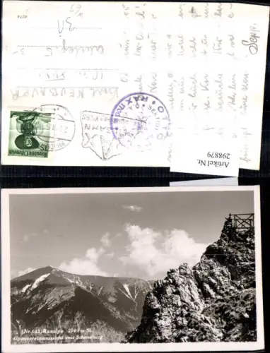 298879,Raxalpe Alpenvereinsaussicht m. Schneeberg Bergkulisse b. Reichenau