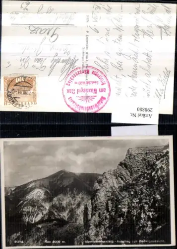 298880,Rax Alpenvereinssteig Ausstieg zur Hedwig-Aussicht Bergkulisse b. Reichenau