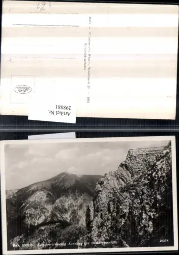 298881,Rax Alpenvereinssteig Ausstieg zur Hedwig-Aussicht Bergkulisse b. Reichenau
