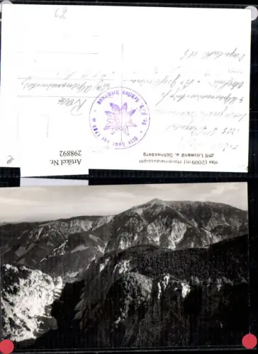 298892,Rax Höllentalaussicht m. Loswand u. Schneeberg Bergkulisse b. Reichenau