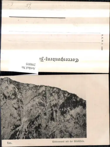 298895,Rax Klobenwand m. Wildfährte b. Reichenau pub Brüder Kohn B.K.W.I. 1100
