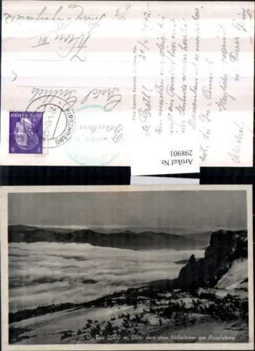 298901,Rax Über dem Nebelmeer am Raxplateau Bergkulisse b. Reichenau