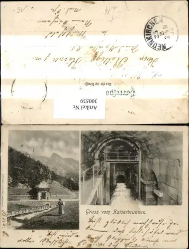 300539,Mehrbild Ak Gruß v. Kaiserbrunnen Brunnen Wiener Hochquellwasserleitung Reichenau