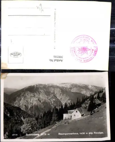 300586,Foto Ak Baumgartnerhaus a. Hochschneeberg Reichenau a. d. Rax Puchberg