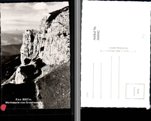 304942,Rax Martinsturm vom Gretchensteig b. Prein Reichenau