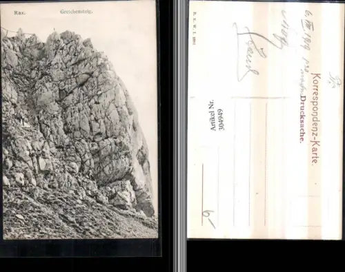 304949,Rax Gretchensteig b. Reichenau Prein pub Brüder Kohn B.K.W.I. 2881
