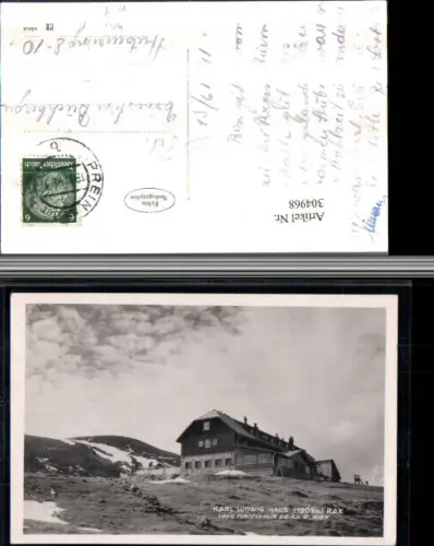 304968,Rax Karl Ludwig-Haus Berghütte b. Prein