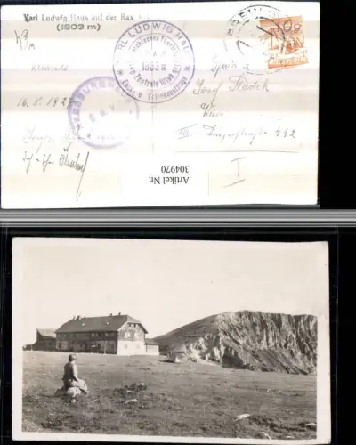 304970,Karl Ludwig-Haus auf d. Rax Berghütte b. Prein