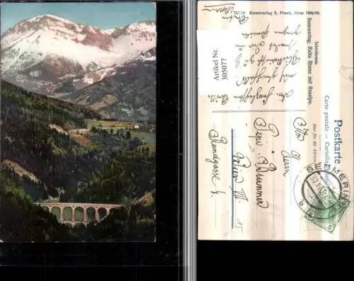 305077,Semmering Kalte Rinne Viadukt m. Raxalpe Bergkulisse