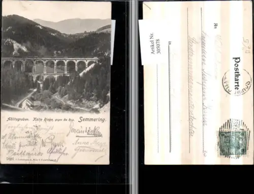 305078,Semmering Adlitzgraben Kalte Rinne Viadukt geg. Rax