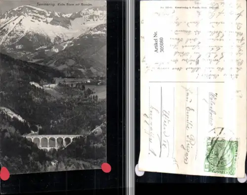 305080,Semmering Kalte Rinne Viadukt m. Raxalpe Bergkulisse