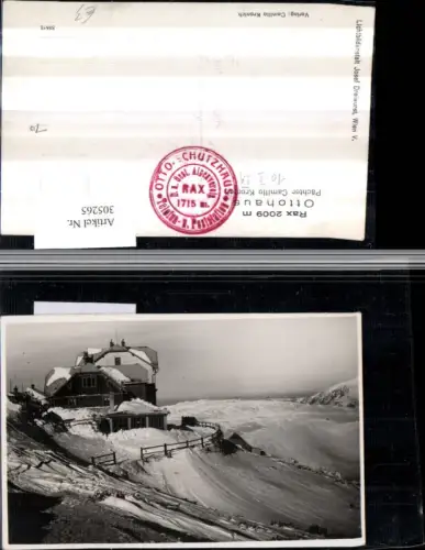 305265,Rax Ottohaus Berghütte b. Reichenau Winterbild