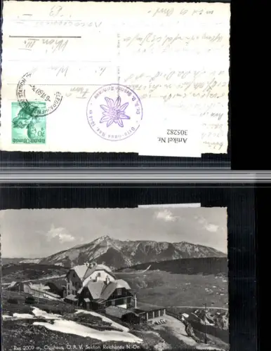 305282,Rax Ottohaus Berghütte b. Reichenau Bergkulisse Telegraphenzentralstation Stempel