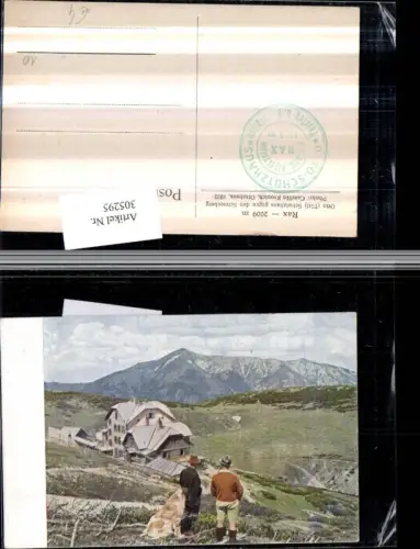 305295,Rax Otto-Schutzhaus Berghütte geg. Schneeberg Bergkulisse b. Reichenau Bernhardiner Hund
