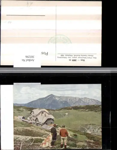 305296,Rax Otto-Schutzhaus Berghütte geg. Schneeberg Bergkulisse b. Reichenau Bernhardiner Hund